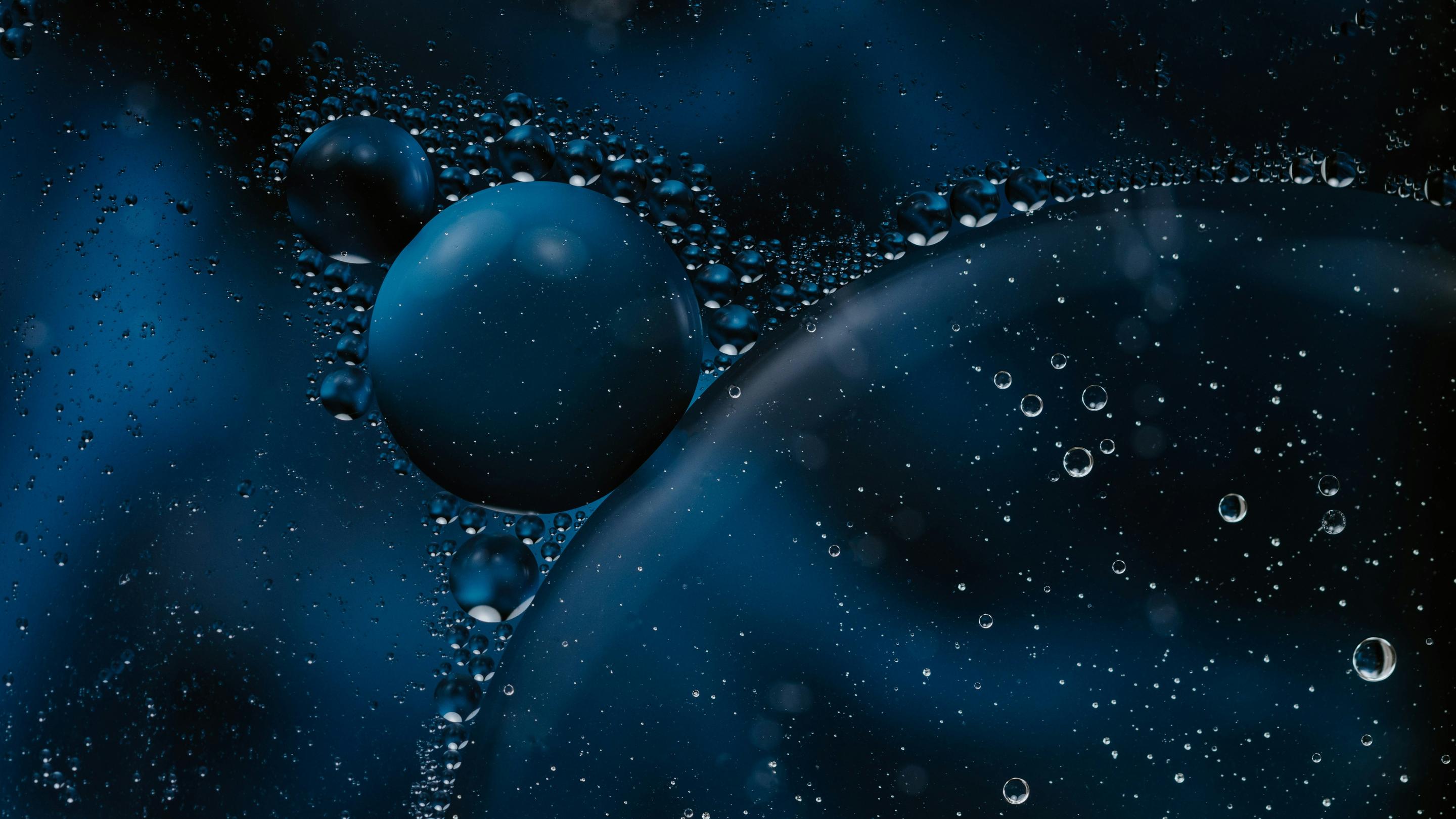 Dark blue bubbles abstract
